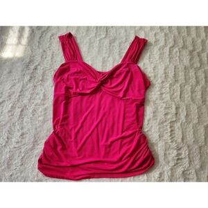 Torrid Hot Pink Twist Front Ruched Tank Top Women's Size 1 Plus